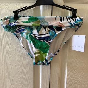 Tropical print bathing high leg bikini bottom by LA BLANCA